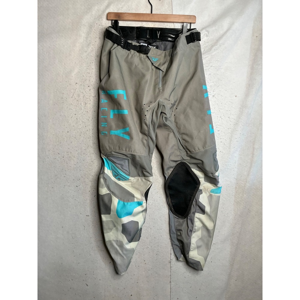 Fly Racing Kinetic Motocross Pants Mens 38 Tan Teal Camo Riding Gear 5703